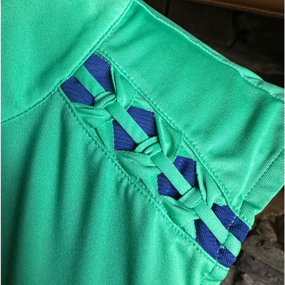 EP Golf ⛳️ Women’s Kelly Green & Blue Sleeveless Performance Quarter Zio - Sz LG - Picture 4 of 11